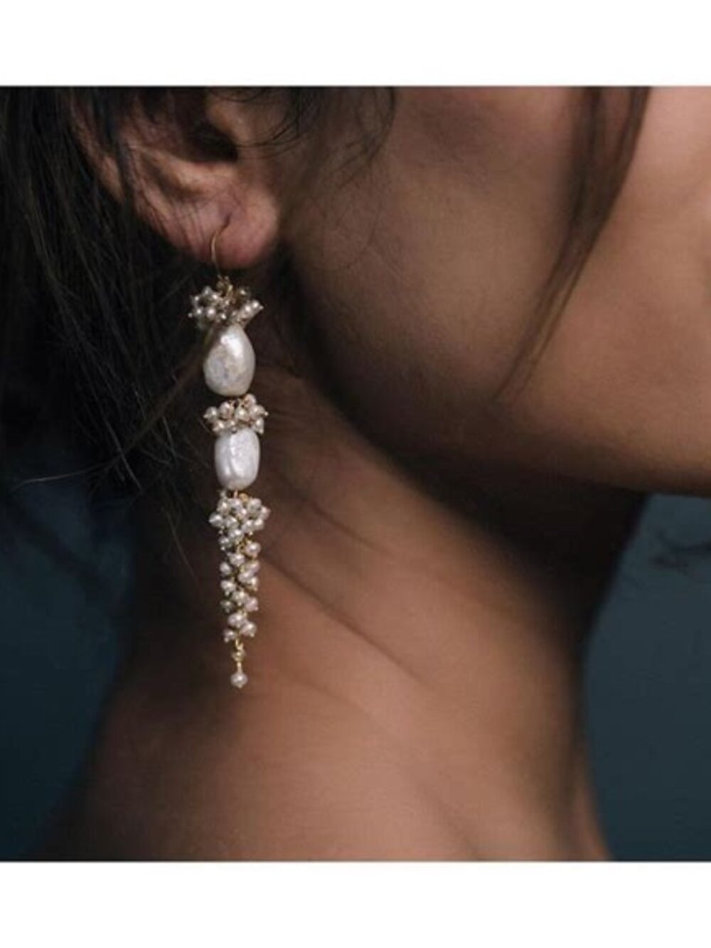 Freya Rose Baroque Pearl Long Drops Earrings